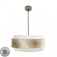 Distribuidor - Lâmpadas Diversas | Colgantes Moderno | COLGANTE NEPAL 3P 3XE27 CUERO/BLANCO/ORO REGX50X50 CM Ref: 227895114